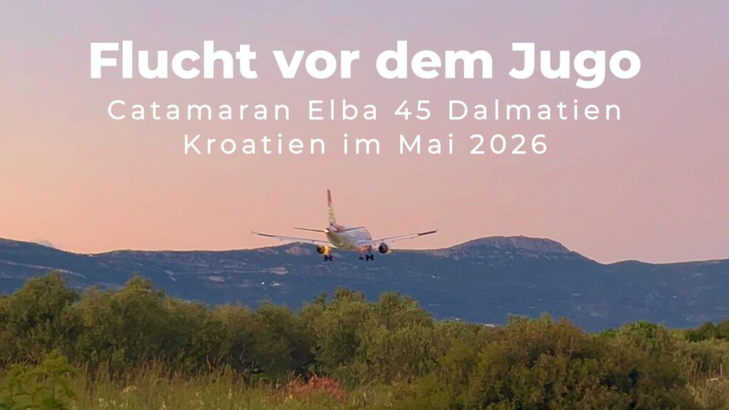 Starkwindsegeln in Kroatien auf einem Katamaran während eines Segeltörns im Mai 2026