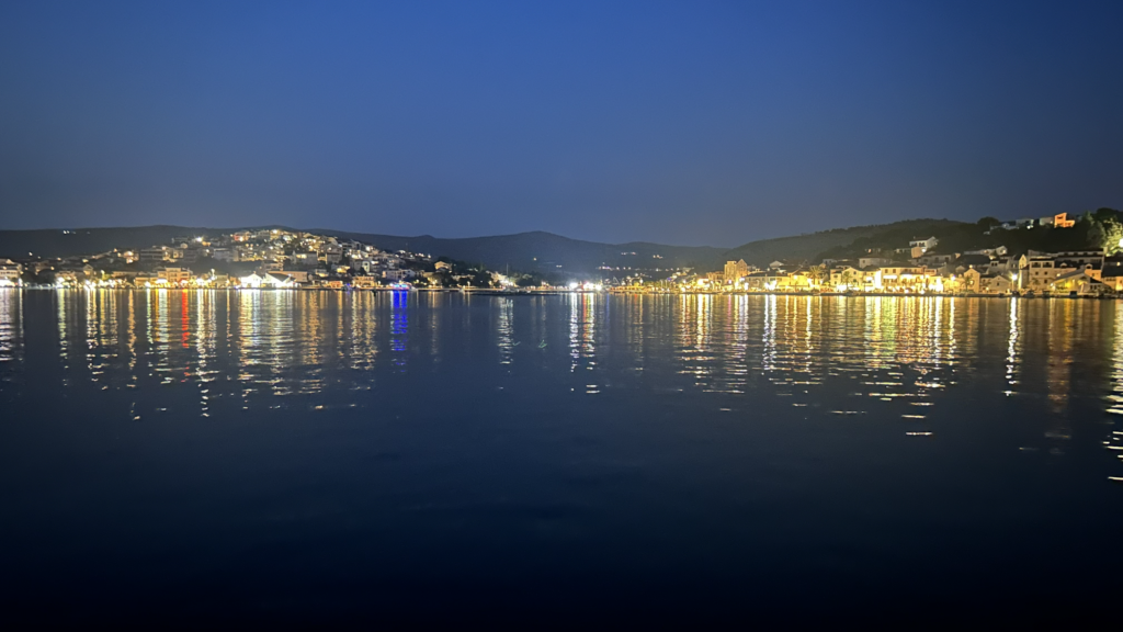 Rogoznica bei Nacht nach dem Familien-Segeltörn